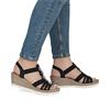 Rieker Elasticated Wedge Sandal - Black